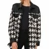 Vince Camuto Women's Printed Faux-Leather Trim Shirt Jacket