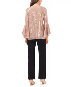Vince Camuto Metallic Knit Flutter Sleeve Top -Anne Klein Sales Store 22599730 fpx