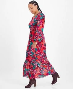 Bar III Women's Tie-Waist Ruffled-Hem Maxi Dress, Created For Macy's -Anne Klein Sales Store 22628016 fpx