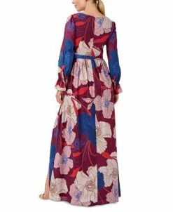 Adrianna Papell Women's Printed Tie-Waist Long-Sleeve Dress -Anne Klein Sales Store 22630275 fpx