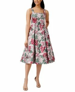 Adrianna Papell Women's Jacquard Midi Dress