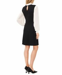CeCe Women's Tie-Neck Mixed Media Sweater Dress -Anne Klein Sales Store 22631496 fpx