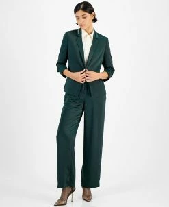 Bar III Women's Washed Satin Jacket & Pull-On Pants, Created For Macy's