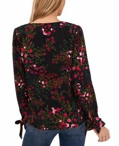 CeCe Women's Long Sleeve V-Neck Tie-Cuff Blouse -Anne Klein Sales Store 22664900 fpx