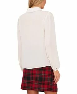 CeCe Women's Long-Sleeve Imitation-Pearl-Detail Peter-Pan-Collar Blouse -Anne Klein Sales Store 22664915 fpx