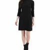Anne Klein Women's Studded 3/4-Sleeve Fit & Flare Sweater Dress