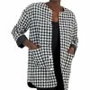 Anne Klein Women's Houndstooth Quilted Snap-Front Jacket