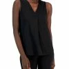 Anne Klein Women's Sleeveless Pleat-Front V-Neck Top