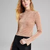 And Now This Women's Mock-Neck Long-Sleeve Slinky Top