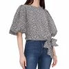 Vince Camuto Women's 3/4 Bubble Sleeve Tie Front Blouse