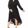 Vince Camuto Plus Size Smocked-Waist High-Low Dress