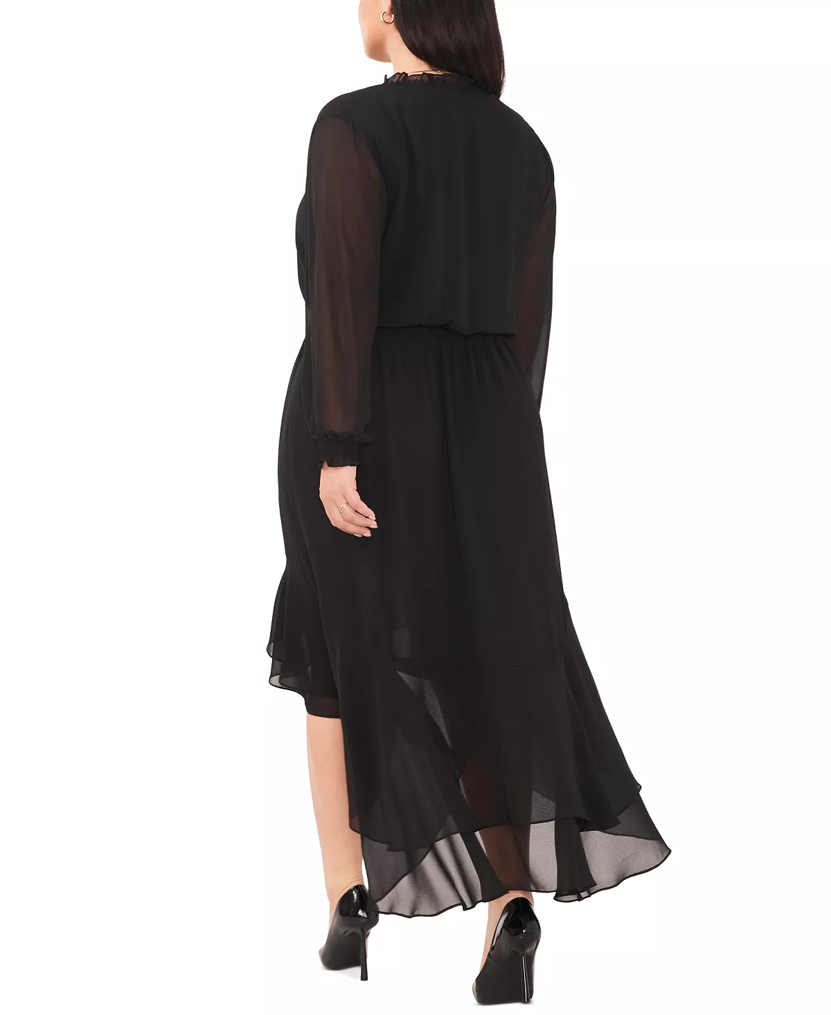 Vince Camuto Plus Size Smocked-Waist High-Low Dress 2 Vince Camuto Plus Size Smocked-Waist High-Low Dress - Image 2