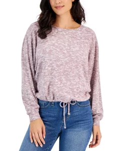 Style & Co Women's Cozy Cinch-Waist Scoop-Neck Top, Created For Macy's -Anne Klein Sales Store 22706495 fpx