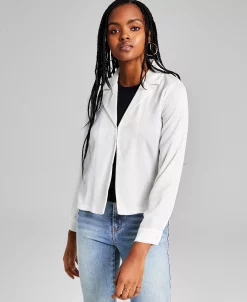 And Now This Women's Notch-Collar Long-Sleeve Shirt Jacket -Anne Klein Sales Store 22717386 fpx