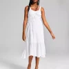 And Now This Women's Cotton Sleeveless Tiered Dress