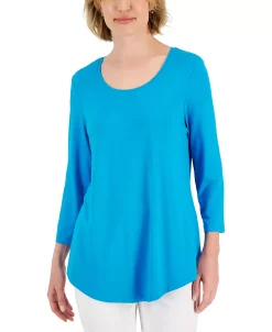 JM Collection 3/4-Sleeve Solid Tunic Top, Created For Macy's 20 JM Collection 3/4-Sleeve Solid Tunic Top, Created For Macy's -Anne Klein Sales Store 22718182 fpx
