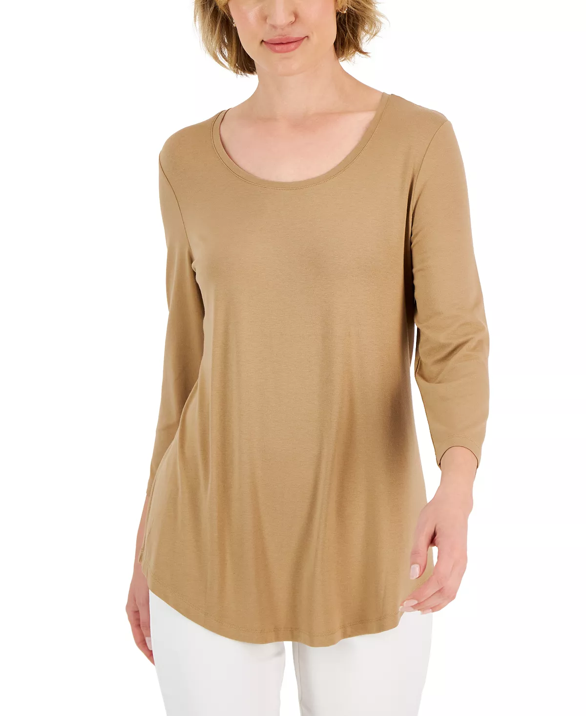 JM Collection 3/4-Sleeve Solid Tunic Top, Created For Macy's 9 JM Collection 3/4-Sleeve Solid Tunic Top, Created For Macy's - Image 9