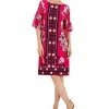 JM Collection Women's Global Bloom Ruffle-Sleeve Dress, Created For Macy's