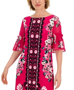 JM Collection Women's Global Bloom Ruffle-Sleeve Dress, Created For Macy's 9 JM Collection Women's Global Bloom Ruffle-Sleeve Dress, Created For Macy's -Anne Klein Sales Store 22718251 fpx