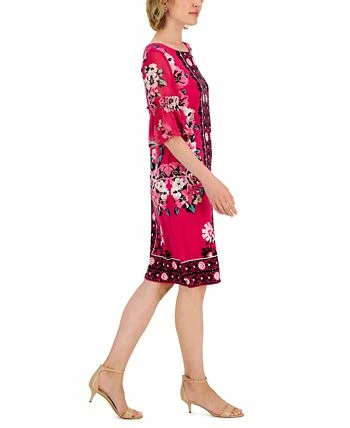 JM Collection Women's Global Bloom Ruffle-Sleeve Dress, Created For Macy's 3 JM Collection Women's Global Bloom Ruffle-Sleeve Dress, Created For Macy's - Image 3