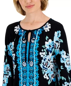 JM Collection Women's Navarro Way Split-Neck Tunic, Created For Macy's -Anne Klein Sales Store 22718362 fpx