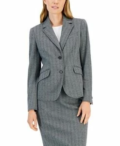 Anne Klein Women's Herringbone Two-Button Jacket & Flare-Leg Pants & Pencil Skirt -Anne Klein Sales Store 22719325 fpx