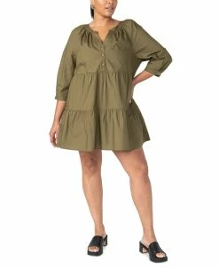 Sanctuary Women's Cotton 3/4-Sleeve Babydoll Dress