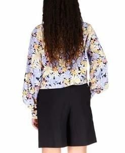 Sanctuary Women's Floral Tie-Front V-Neck Blouse 5 Sanctuary Women's Floral Tie-Front V-Neck Blouse -Anne Klein Sales Store 22722589 fpx