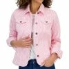 Charter Club Women's Striped Denim Trucker Jacket, Created For Macy's