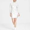 Bar III Women's Metallic Mock-Turtleneck Sheath Dress, Created For Macy's