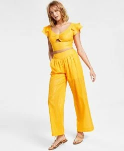 Bar III Women's Wide-Leg Metallic-Stripe Pull-On Pants, Created For Macy's -Anne Klein Sales Store 22725112 fpx