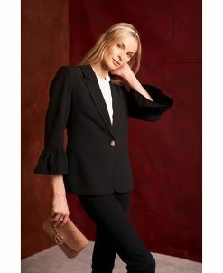 CeCe Women's Ruffle Sleeve Welt Pocket Blazer -Anne Klein Sales Store 22729280 fpx