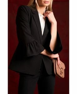 CeCe Women's Ruffle Sleeve Welt Pocket Blazer -Anne Klein Sales Store 22729282 fpx