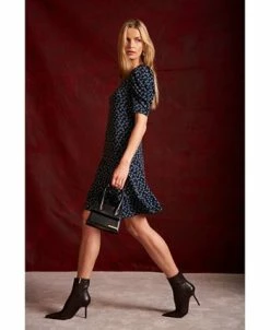 CeCe Women's Puffed Sleeve Printed Knit Dress -Anne Klein Sales Store 22729320 fpx