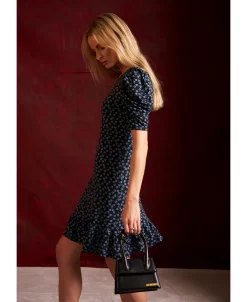 CeCe Women's Puffed Sleeve Printed Knit Dress -Anne Klein Sales Store 22729321 fpx