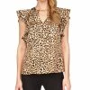 Michael Kors Women's Wildcat Printed Ruffled Top