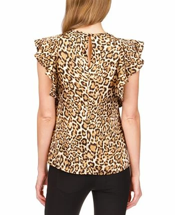 Michael Kors Women's Wildcat Printed Ruffled Top 2 Michael Kors Women's Wildcat Printed Ruffled Top - Image 2