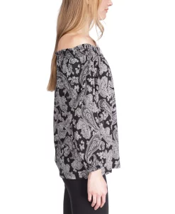 Michael Kors Women's Paisley Off-The-Shoulder Top -Anne Klein Sales Store 22732684 fpx