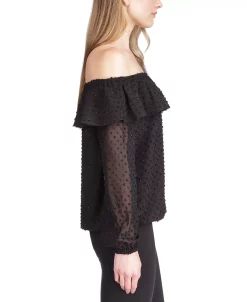 Michael Kors Women's Clip-Dot Off-The-Shoulder Top, Regular & Petite -Anne Klein Sales Store 22732719 fpx