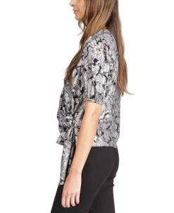 Michael Kors Women's Metallic Paisley Wrap Top -Anne Klein Sales Store 22732723 fpx