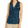 Anne Klein Women's Cheetah-Print V-Neck Sleeveless Top