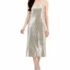 Anne Klein Women's Sleeveless Stretch Sequin Midi Slip Dress