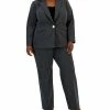 Kasper Plus Size One-Button Notched-Collar Jacket & Pull-On Pants