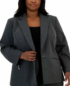 Kasper Plus Size One-Button Notched-Collar Jacket -Anne Klein Sales Store 22760757 fpx