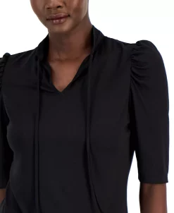 Anne Klein Women's Elbow-Sleeve Ruched-Shoulder Top -Anne Klein Sales Store 22767621 fpx