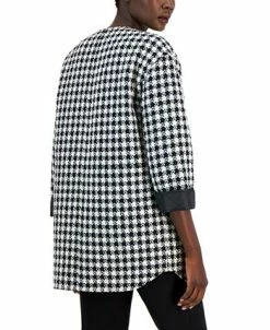 Anne Klein Women's Houndstooth Quilted Snap-Front Jacket -Anne Klein Sales Store 22767850 fpx