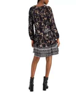 Style & Co Women's Printed V-Neck Peasant Dress, Created For Macy's 8 Style & Co Women's Printed V-Neck Peasant Dress, Created For Macy's -Anne Klein Sales Store 22768402 fpx