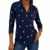 Charter Club Women's Ditsy-Print V-Neck Top, Created For Macy's