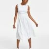 Charter Club Women's Cotton Sleeveless Eyelet Midi Dress, Created For Macy's
