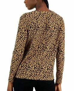 Style & Co Women's Printed Long-Sleeved T-Shirt, Created For Macy's -Anne Klein Sales Store 22771872 fpx